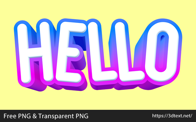 HELLOの無料3D立体文字