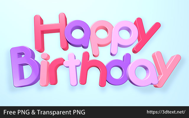 Happy Birthdayの無料3D立体文字