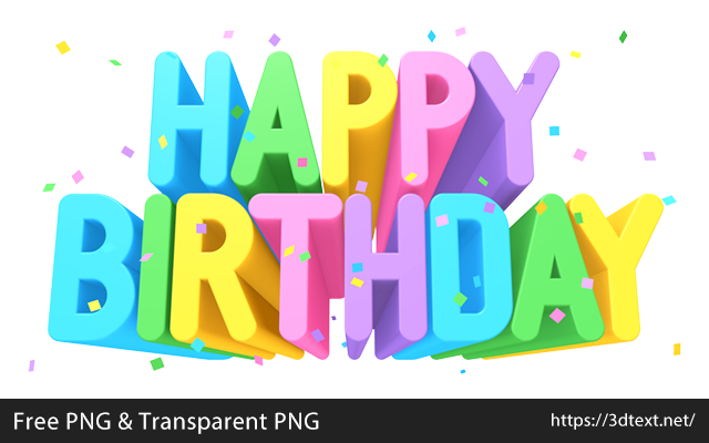 Happy Birthday 3d Word Png No 37 Free3dtext