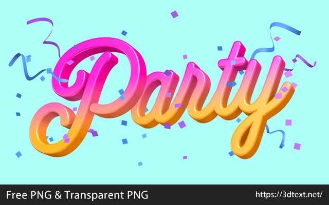 Partyの無料3D立体文字